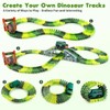 215 Pcs Glow-in-the-Dark Dinosaur Park Jurassic Race Track Train Playset