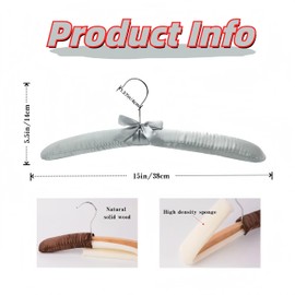 Padded Hangers for Women Clothing Satin Hangers Non Slip Padded Hanger for Sweaters Padded Clothes Hanger