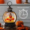Fall Snow Globe Lantern with Autumn Turkey and Pumpkins Thanksgiving