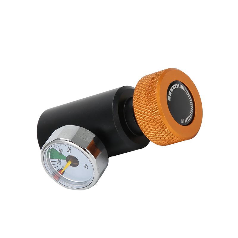 CO2 Refill Adapter Connector Valve ASA with 3000psi Pressure Gauge