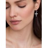 Zhi Kexin Daisy Cross Dangle Drop Earrings for Women 925