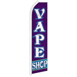 Alternative Novelties Vape Shop Purple 2.5'x11.5' Super Knit Polyester Advertising Super Swooper Flag
