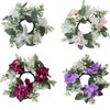 2 Pack Candle Rings Artificial Hydrangea Eucalyptus Leaves Wreaths Small