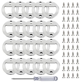 Stainless Steel Bottle Opener Inserts Kit - 20 Set with Screws and Screwdriver for DIY Resin Mould Kit