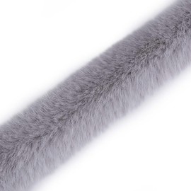 Round Fur Trim from 1 m x 3 cm Sold by the Metre Fur Trim Faux Fur String Fur Fabric Colour: Light Grey