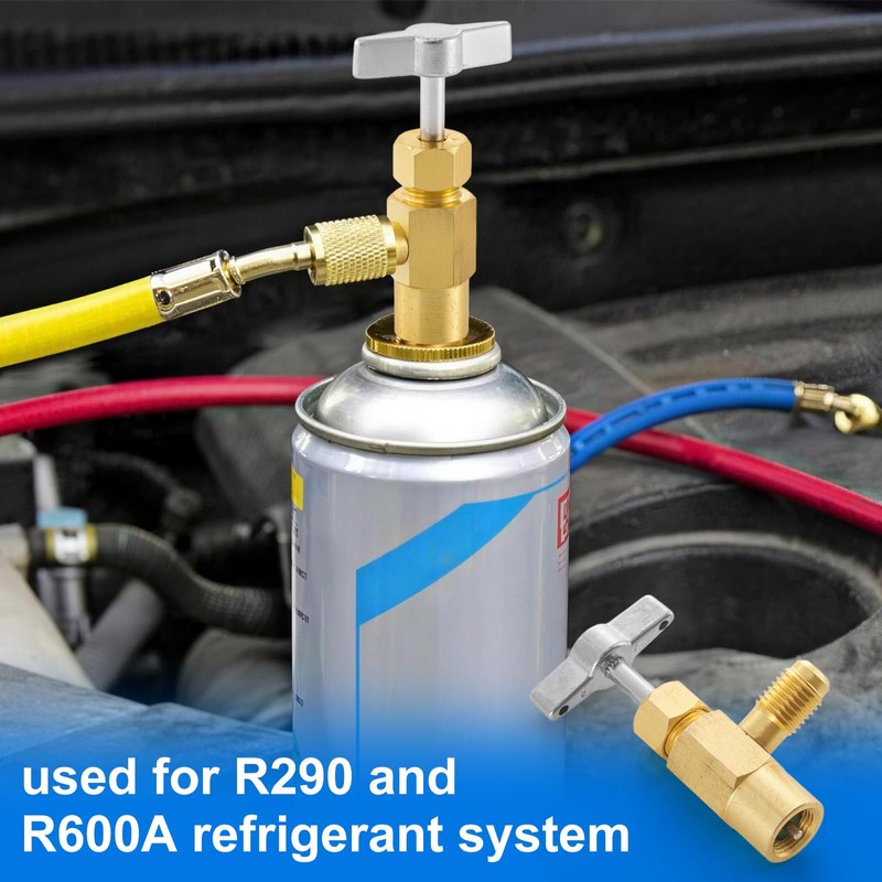 R600A R290 Self Sealing Can Tap with Refrigerant Tank Adapter,