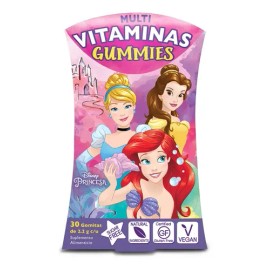 Princesas Multi-vitaminas 30 Gomitas | Sin Azúcar | Veganas Sabor Sin sabor