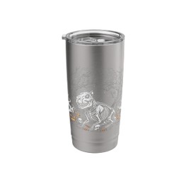 Spooky Capybara Skeleton Bones With Pumpkins And Webs Stainless Steel Insulated Tumbler