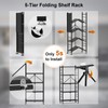 Himix Storage Shelves with 20 Hooks, 5-Tier Collapsible Organization Storage