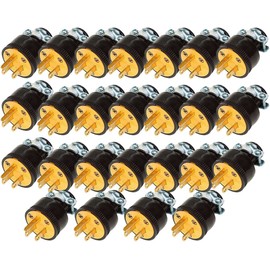 Black Duck Deals Male & Female Extension Cord Replacement Electrical Plugs End (25 Male)