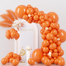 Voircoloria 130pcs Orange Balloons Different Sizes 18" 12" 10" 5" Orange Matte Latex Balloons for Boys Girls Birthday Baby Shower Gender Reveal Wedding Gender Reveal Autumn Party Decorations