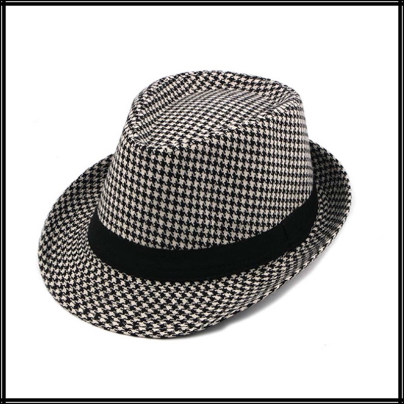 White Fang CA845 Men's Houndstooth Pattern Houndstooth Brim, Stylish, Stylish,