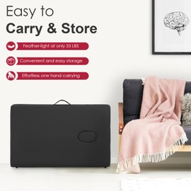 FDW Massage Table Portable Massage Bed Fold Lash Bed Height Adjustable Spa Bed with Towel Hanger Oil Pouch Half Bolster Round Bolster Non-Woven Backpack for Spa Footmassage Facial CareSpa Tattoo