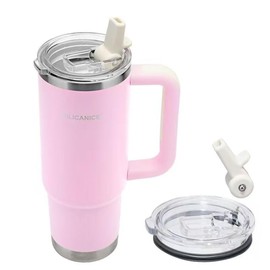 30 oz Tumbler With Handle Lid and Straw,Leak Proof Stainless Steel Insulated water bottle tumbler. Easy to Clean,BPA-Free,Hassle-proof,Stain-proof,Travel tumbler cups For Travel/Gym/School (cream)