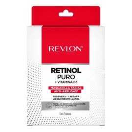 Mascarilla Facial Revlon Con Retinol Puro  Revlon Retinol Face Mask, 5 Pack                                                                           