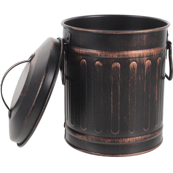 Fire Ash Bucket with Lid Iron Fireplace Bucket Charcoal Containers Metal Hot Ash Pail Small Coal Bins for BBQ Fire Transfer Pits Burning