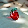 H&D HYALINE & DORA Red Crystal Strawberry Butterfly Decor Figurine
