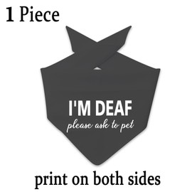 JXGZSO 1 Piece I'm Deaf Please Ask to Pet Dog Bandana Handkerchief Scarf Tie On Special Needs Dog (Deaf Ask T pet B)