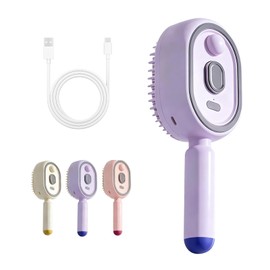 Electric Steam Brush for Hair, 2026 New Rechargeable Steam Hair Straightener Brush, Electric Hair Brush for Women, Reduces Frizz and Anti-Tangle, Anti-Static (Purple)