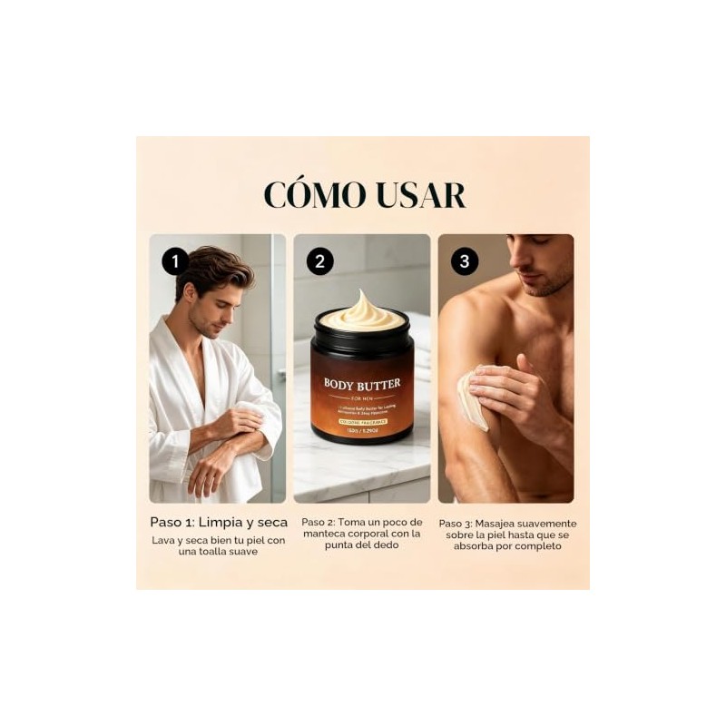 Body Butter for Men, Fragrance Moisturizer for Daily Grooming (3pcs)