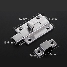 YUOIP® Door Lock Gate Bolts Stainless Steel Door Latch 3" Gate Latch Sliding Bolt for Bathroom Loft Hatch Window Pet Gate (2 Pack)(Stainless Steel Screws)