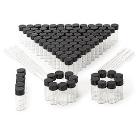 BKMAMLAB 5ml Clear Small Glass Vials 100pcs with Screw Caps(100pcs)…