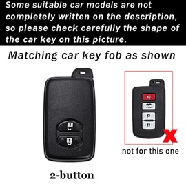 ontto Key Fob Case with Keychain Compatible with Toyota Camry Avalon Corolla Highlander Prius RAV4 Venza 2007-2015 Car Accessories Full Protection Key Cover,Black