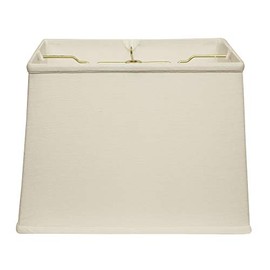 Cloth Wire Slant Retro Rectangle Softback Lampshade With Washer Fitter White Modern Contemporary