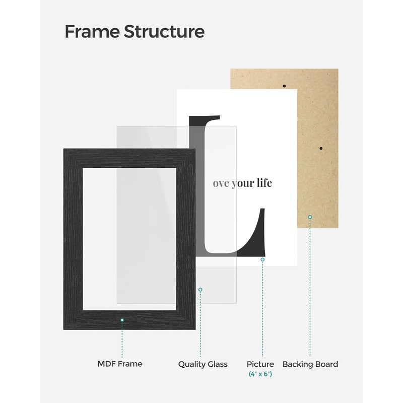 SONGMICS Collage Picture Frames, 4x6 Picture Frames Collage for Wall