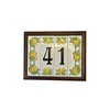 Italian hand-painted lemon ceramic number tiles 10 x 3.3 cm