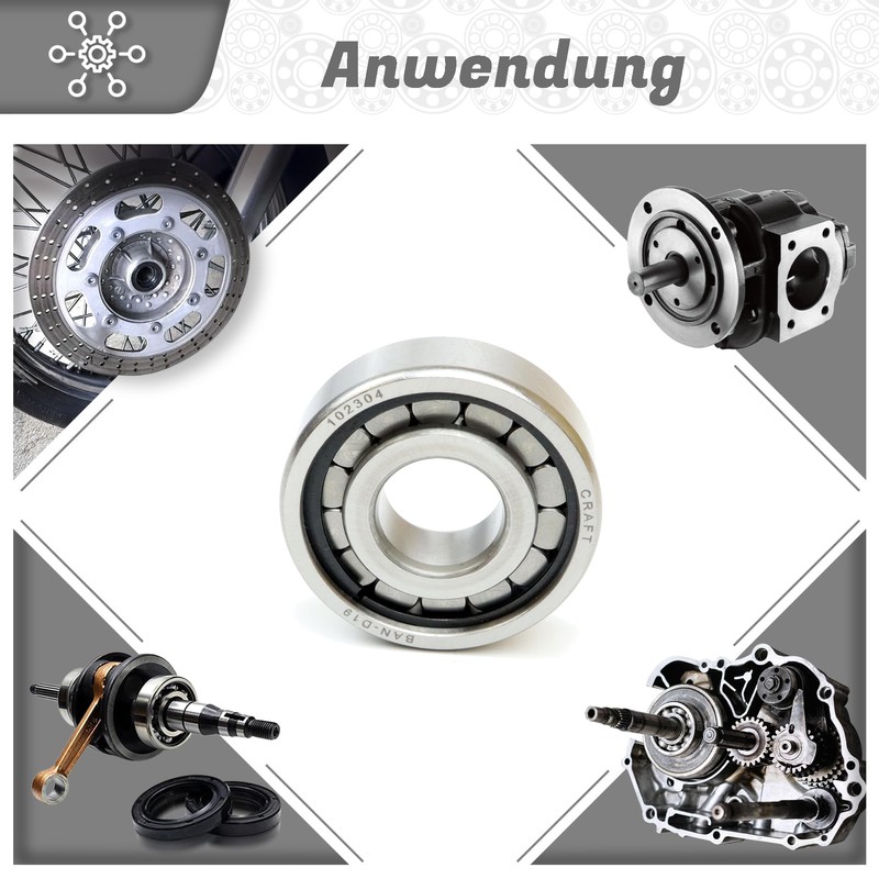 Parts and Parts Cylindrical Roller Bearing 102304 20 x 52
