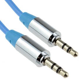 Professional Metal Blue 3.5 mm Jack Plug Male to Male Stereo Audio Cable Connection Cable 1 m [1 Metre/1 m]