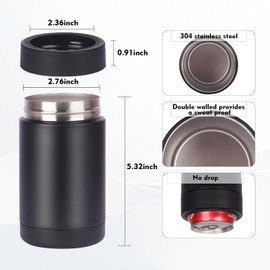 Stepstall 14 oz. Beer Bottle and Can Cooler with Beer Opener,3 in 1 Can Cooler, Slim Can Beer Bottle Insulators Holder, Double Walled Stainless Steel Insulated Can Cooler for Beer,Soda