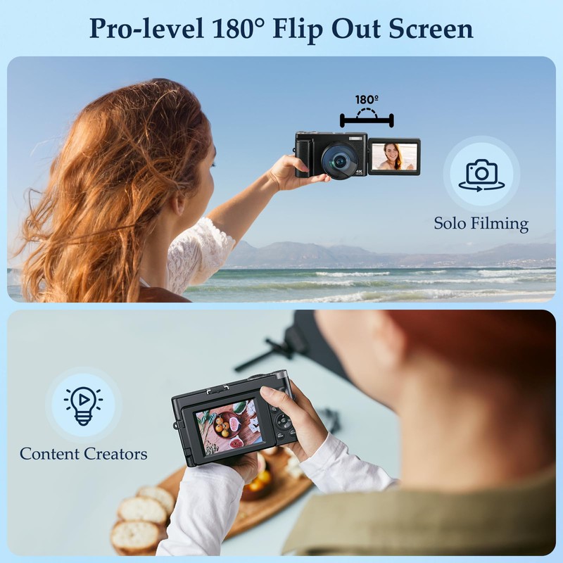 Digital Camera 4K Photo Camera with 32GB Card Camera 48MP