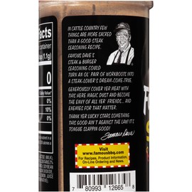 Famous Dave's Steak & Burger Seasoning, 8.25 Ounce, Pack of 6