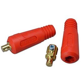 RIVERWELD TIG Welding Cable Panel Connector Plug DKJ10-25 200Amp with Red Colour Dinse-Style Quick Fitting 2pcs