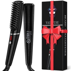 Bartglätter für Männer, YAIAWISU Mini Bart Glätteisen, 6-Stufen Temperatur(120-220℃), 30er Schnelles Aufheizen bis 220 °C, Ionischer Haarglätter Glätter für Das Styling Von Langem und Kurzem Bart