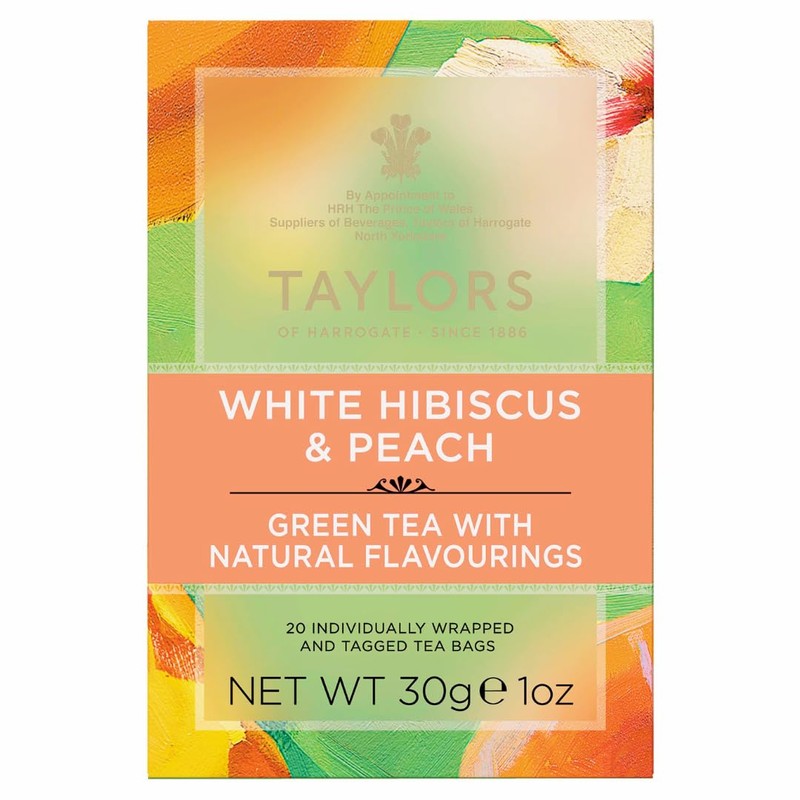 Taylors of Harrogate White Hibiscus & Peach, Green Tea Individually