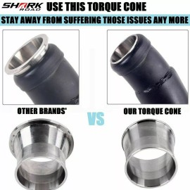 SHARKROAD Exhaust Port Flange Nuts Torque Cones for Harley Models Chrome