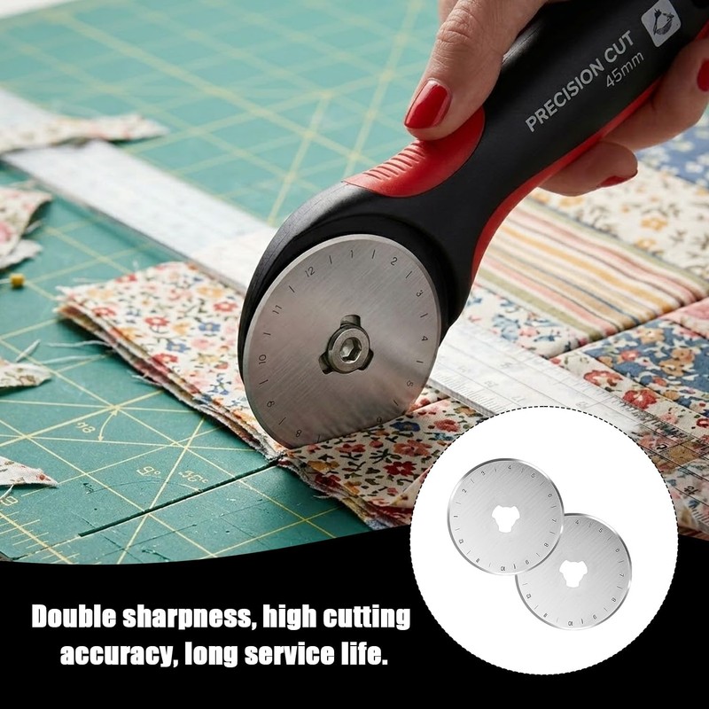 10 Pcs 45mm Rotary Cutter Blades – Fits Olfa, Fiskars