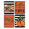 ETVISO Fall Wall Art Prints Set of 4, Autumn Pumpkin