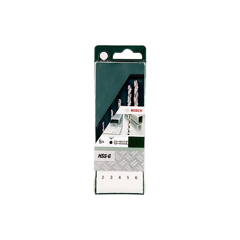 Bosch 2609255127 DIY Metal Drill Bit Set 5-Piece High-Speed Steel-G