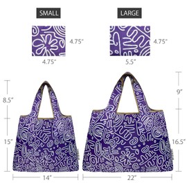 allydrew - Bolsas plegables de nailon reutilizables para comestibles, tamaño grande y pequeño, juego de 2, Swiggle