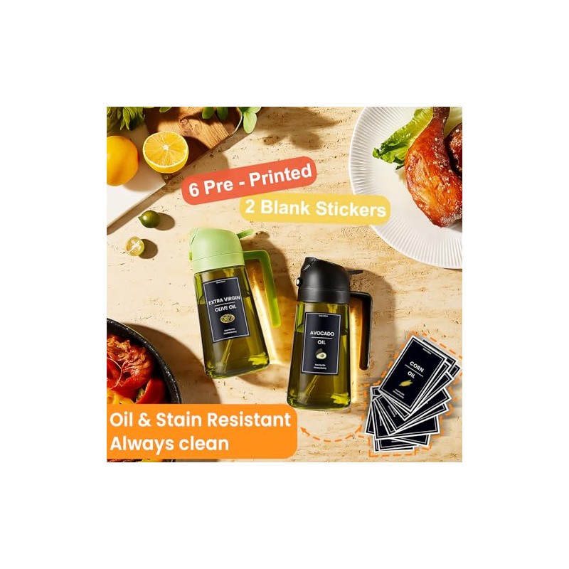 CXINYI 2-in-1 Olive Oil Dispenser and Sprayer - Black &