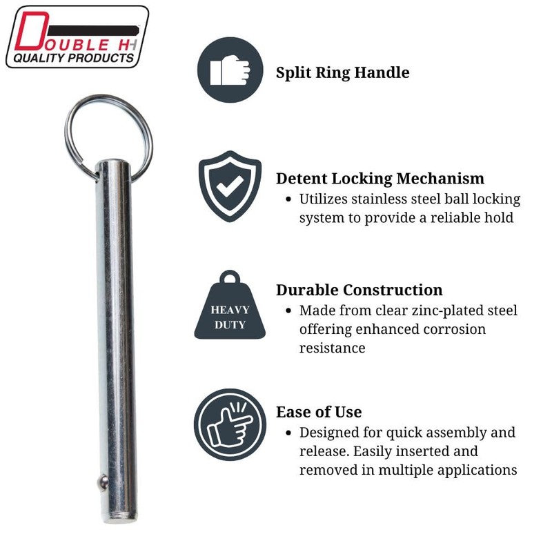 Double HH, 85607, Ring Detent Pin 1/4" x 1-1/2"