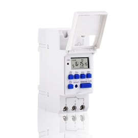 Akozon Digital Programmable Timer, LCD Display Weekly Programmable AHC15A 220V Electronic Relay 16on & 16off Timer Microcomputer Timer Controller Switch (220V)