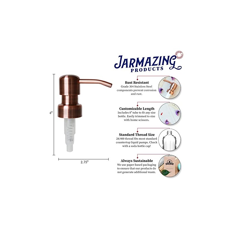 Copper Soap and Lotion Replacement Pump - Bird Head -