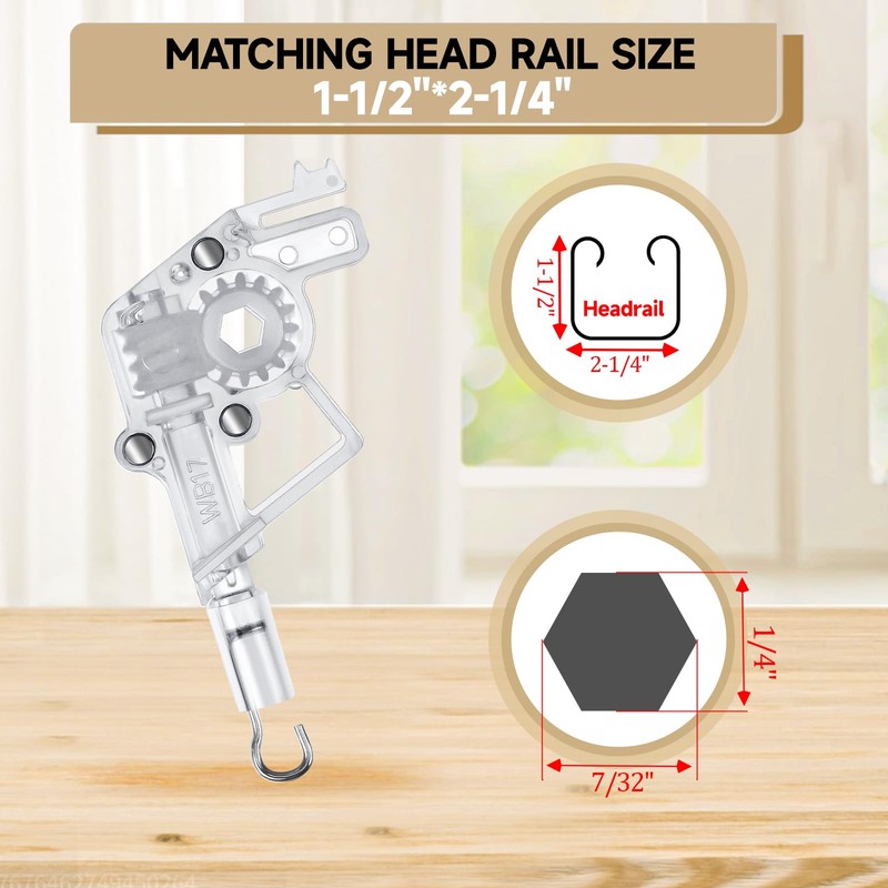 Blind Tilt Mechanism for 2" Horizontal Window Low Rail Wand