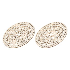 MECCANIXITY 2 Pcs Wood Basket Bottom, 15cm Round Wooden Crochet Bag Bottom, Wooden Basket Bottom for DIY Wooden Craft, Bag Weaving Knitting Base