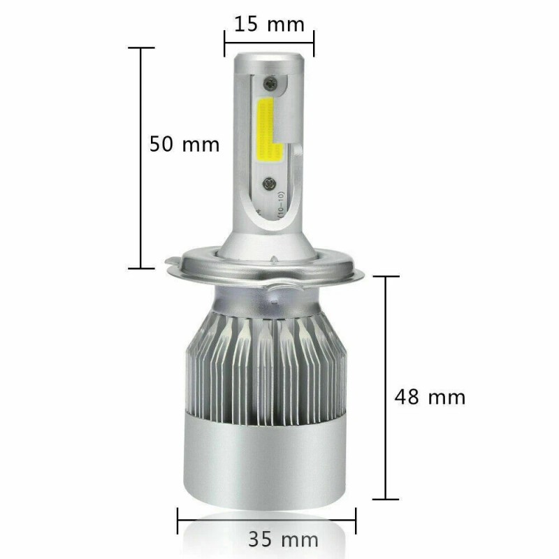 Bricologht 4x 5.75" 5-3/4" GLASS LED Headlights High-Low Beam For